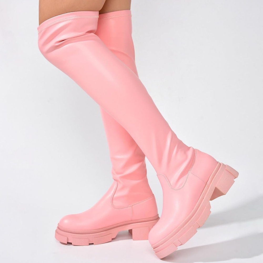 NWT Cape Robbin Pink Over-the-Knee Boots Sz 8 & 9 - Picture 4 of 8